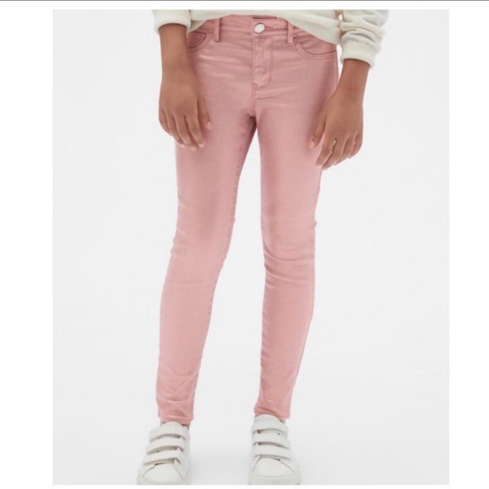 GAP Girl Jeans Pink Foil Stretch Jegging 5 YRS NWT - Picture 2 of 6
